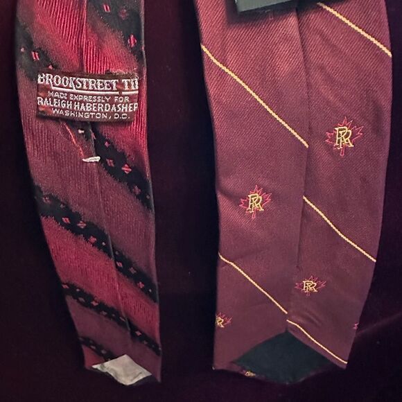 Set of 2- maroon ties - brookstreet & MLD - Picture 2 of 3